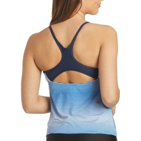 Nike Women's Stripe Racerback Tankini Top - Picture 12 of 13